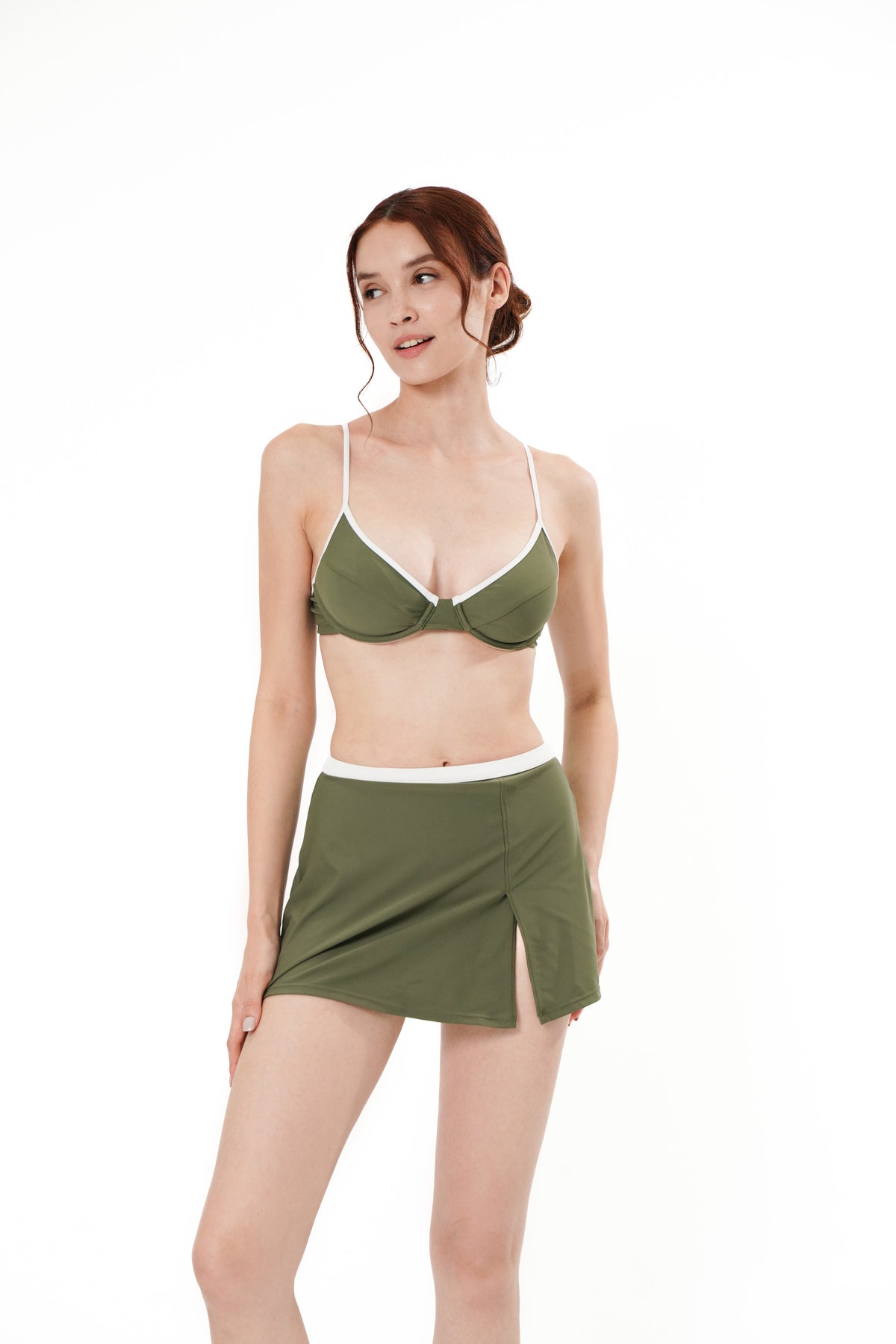 MIMI SWIM SKIRT - OLIVE